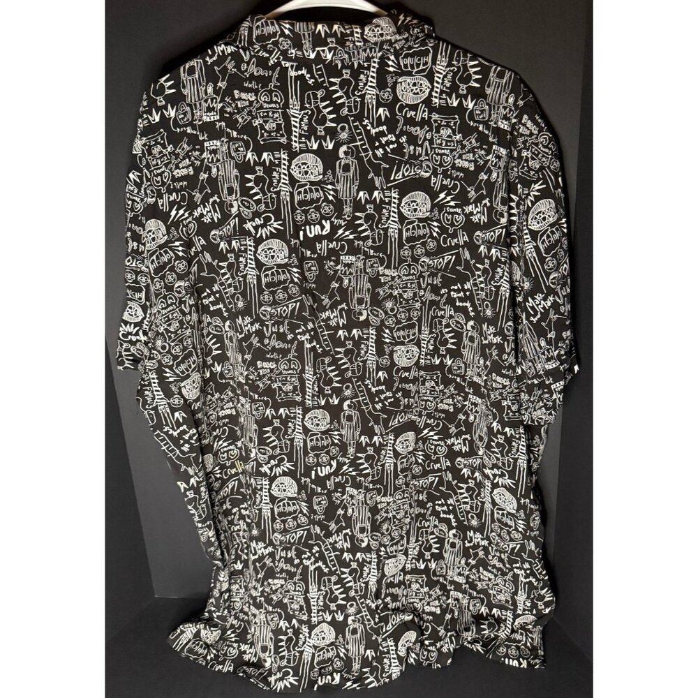 Disney Our Universe Cruella Button Shirt Mens XL Icon NWT Rayon - Picture 2 of 6